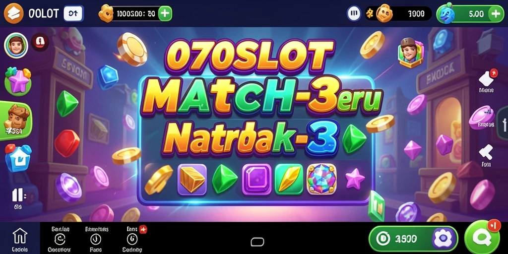 Screenshot gameplay 070SLOT menunjukkan tantangan Match-3 yang seru.