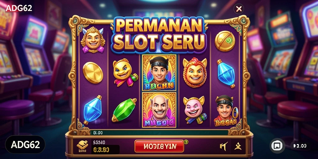 Screenshot ADG62 menunjukkan gameplay seru slot dengan grafis menawan.