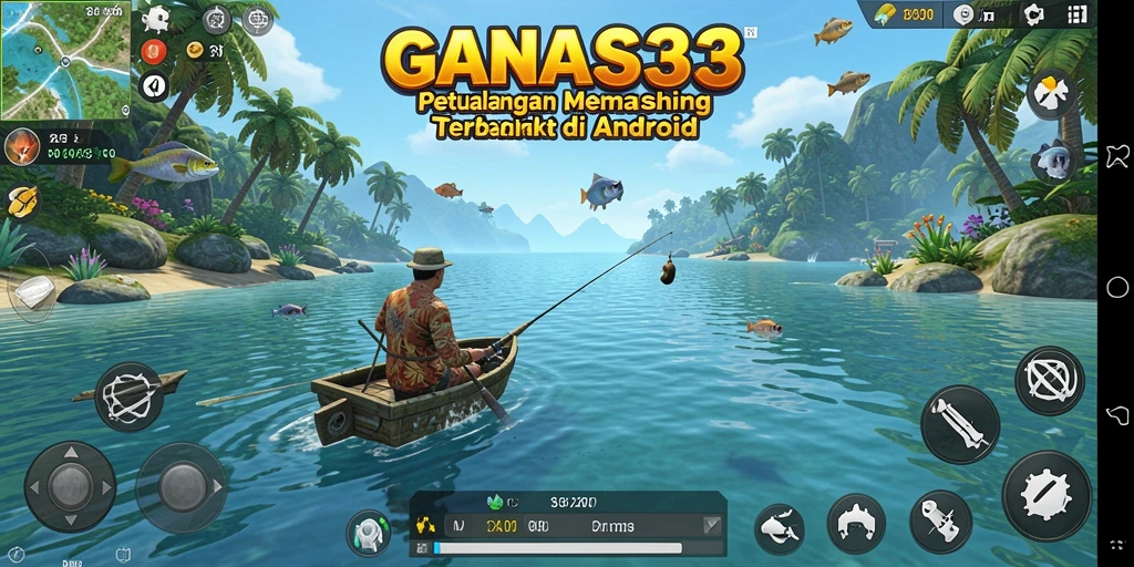 Screenshot gameplay <strong>GANAS33</strong> menunjukkan momen menangkap ikan besar.