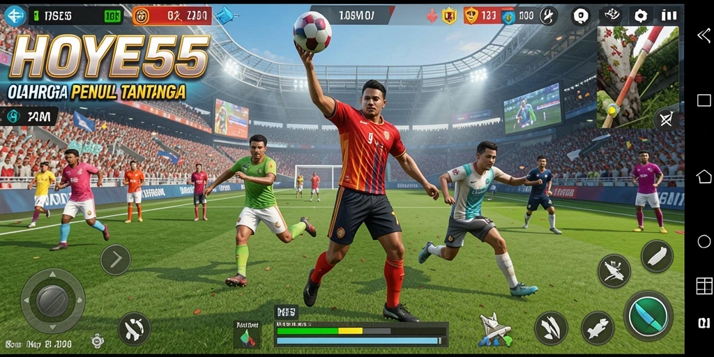 Screenshot utama dari gameplay <strong>HOYE55</strong> yang menunjukkan aksi mendebarkan dalam cabang olahraga.