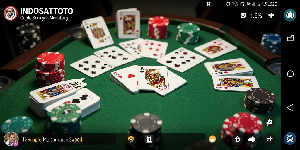 Tampilan gameplay menarik dari INDOSATTOTO yang menggambarkan permainan Gaple.