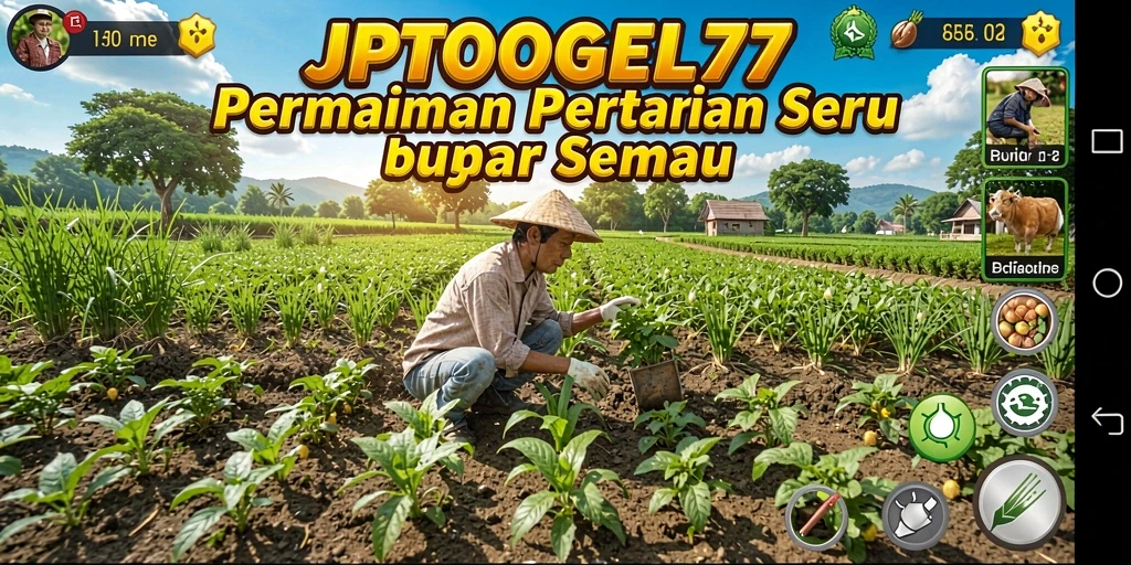 Screenshot gameplay <strong>JPTOGEL77</strong> menampilkan aktivitas bertani yang menyenangkan.