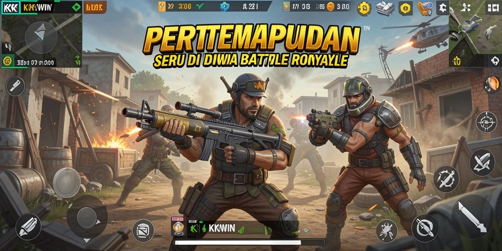 Gameplay seru dari KKWIN dalam pertempuran Battle Royale.