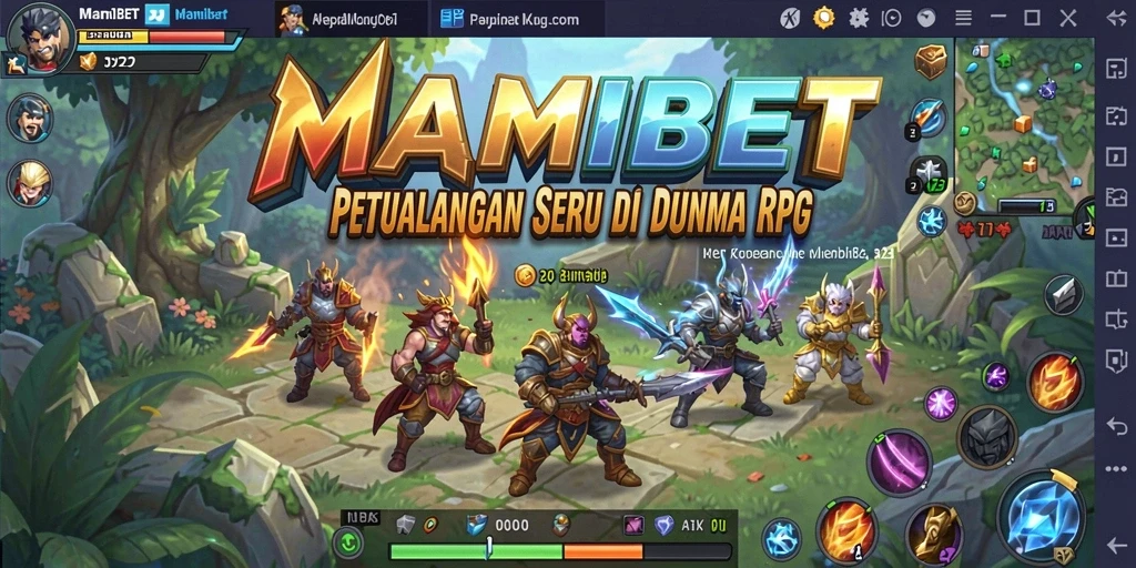 Screenshot utama MAMIBET menampilkan aksi pertarungan RPG yang mendebarkan.