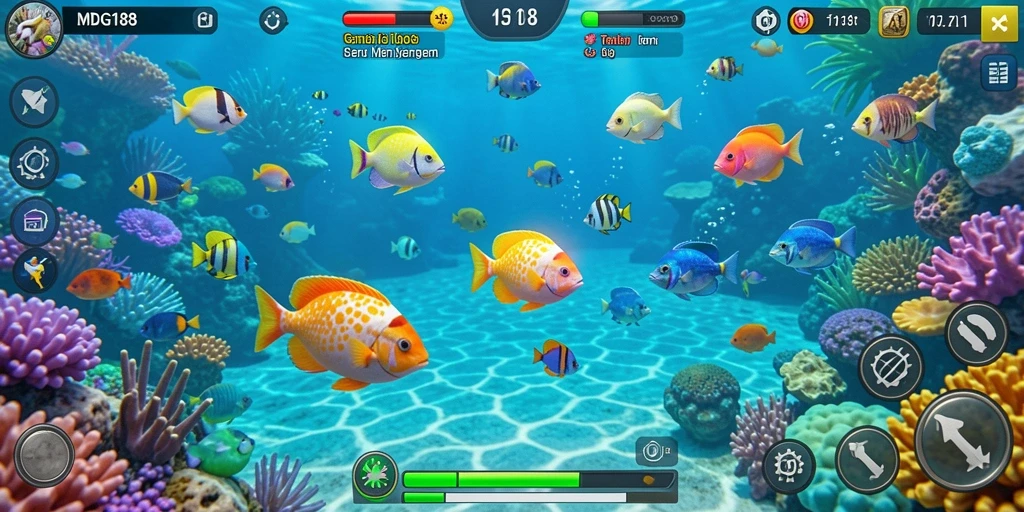 Gameplay Tembak Ikan MDG188 yang seru dan menantang.