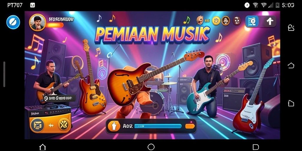 Screenshot gameplay menampilkan tantangan musik yang seru.