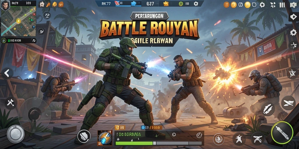 Tampilan gameplay seru dan intens dalam RK77 baru.