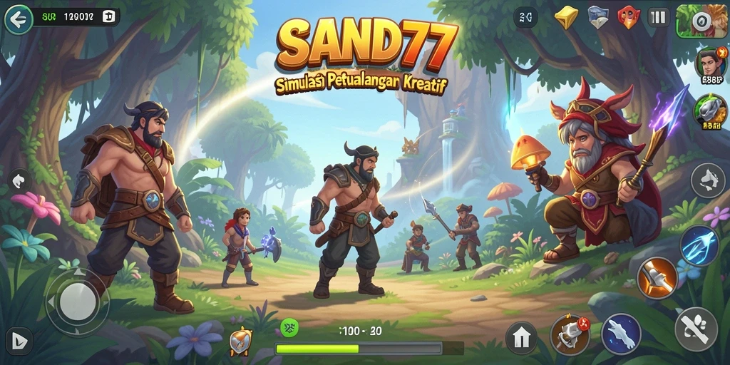 Screenshot SAND77 menampilkan gameplay simulasi kreatif yang menarik.