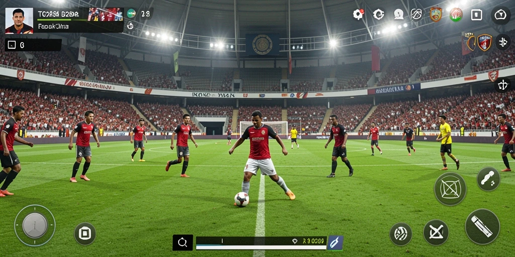 Screenshot gameplay <strong>TO288</strong> dengan aksi sepak bola mendebarkan.