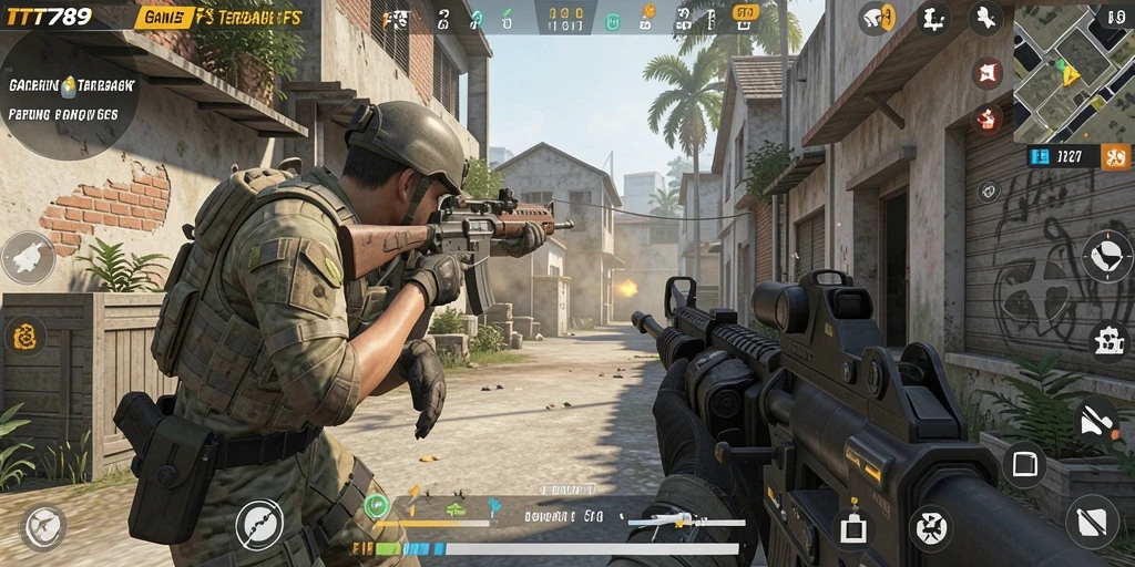 Tampilan gameplay intens di TT789 dengan aksi tembak-menembak yang mendebarkan.