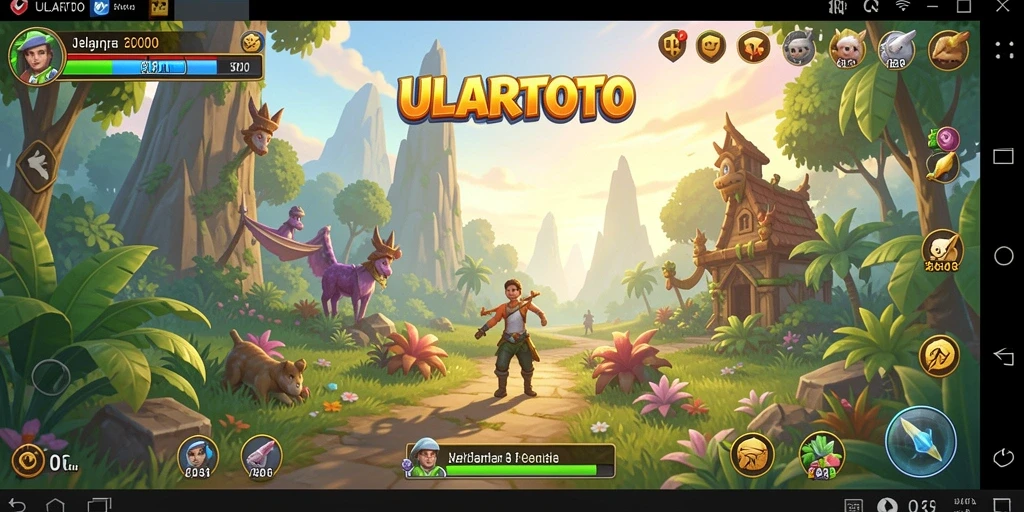 Screenshot gameplay ULARTOTO menampilkan petualangan di dunia terbuka yang luas.