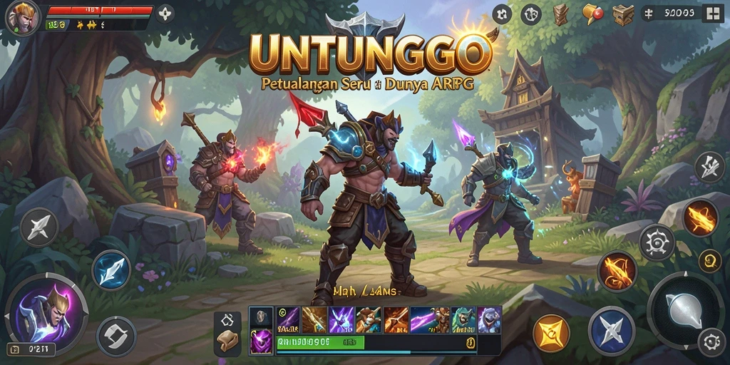 Tampilan gameplay ARPG yang seru dan mendebarkan di UNTUNGGO.